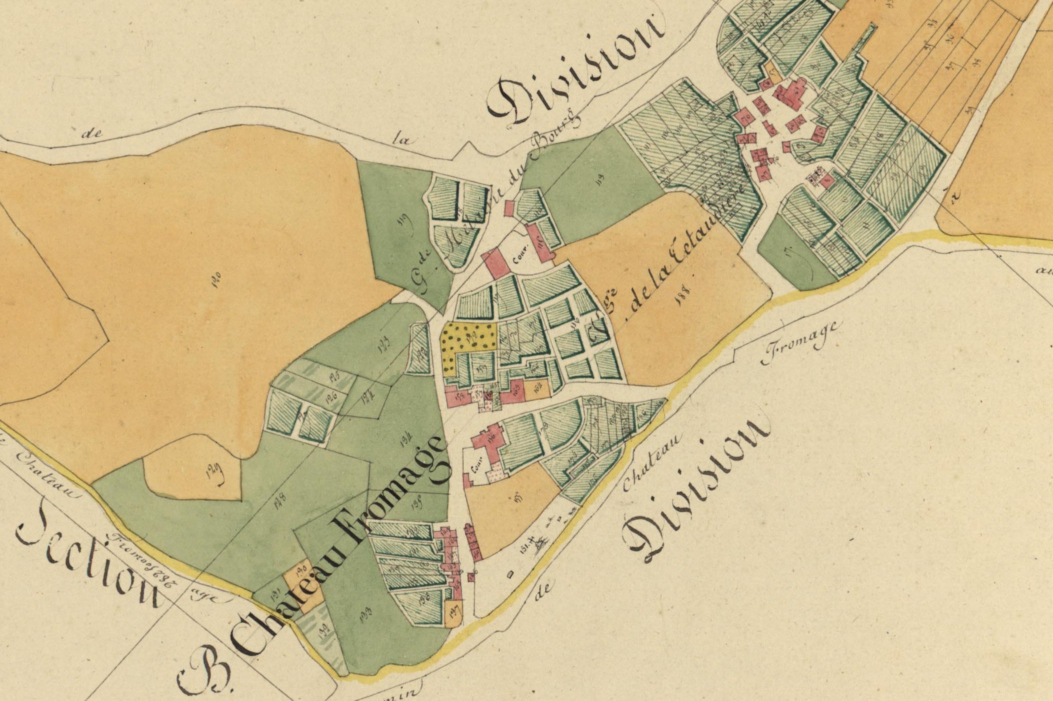 Extrait du cadastre primitif de Château-Fromage, 1809
