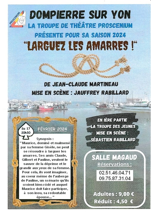 Théâtre "Larguez les amarres !" avec la Troupe Proscenium, à Dompierre-sur-Yon (Vendée)