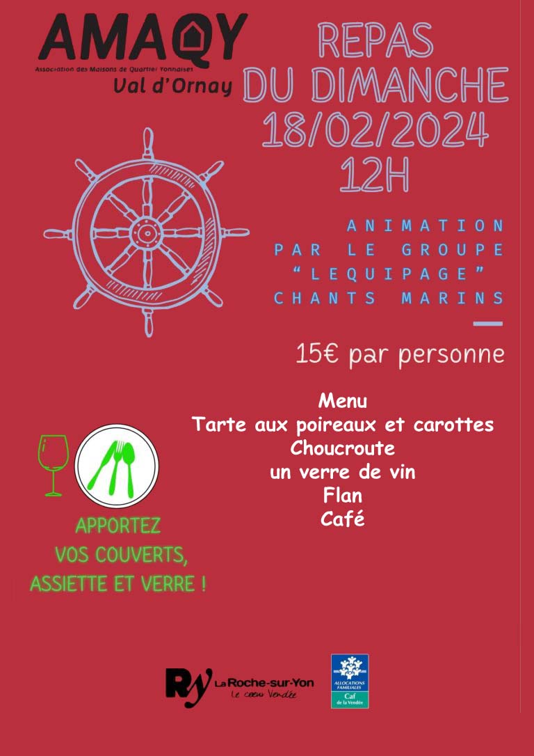 Repas anim avec le Groupe de Chants marins L'quipage  la Genraudire (Vende)