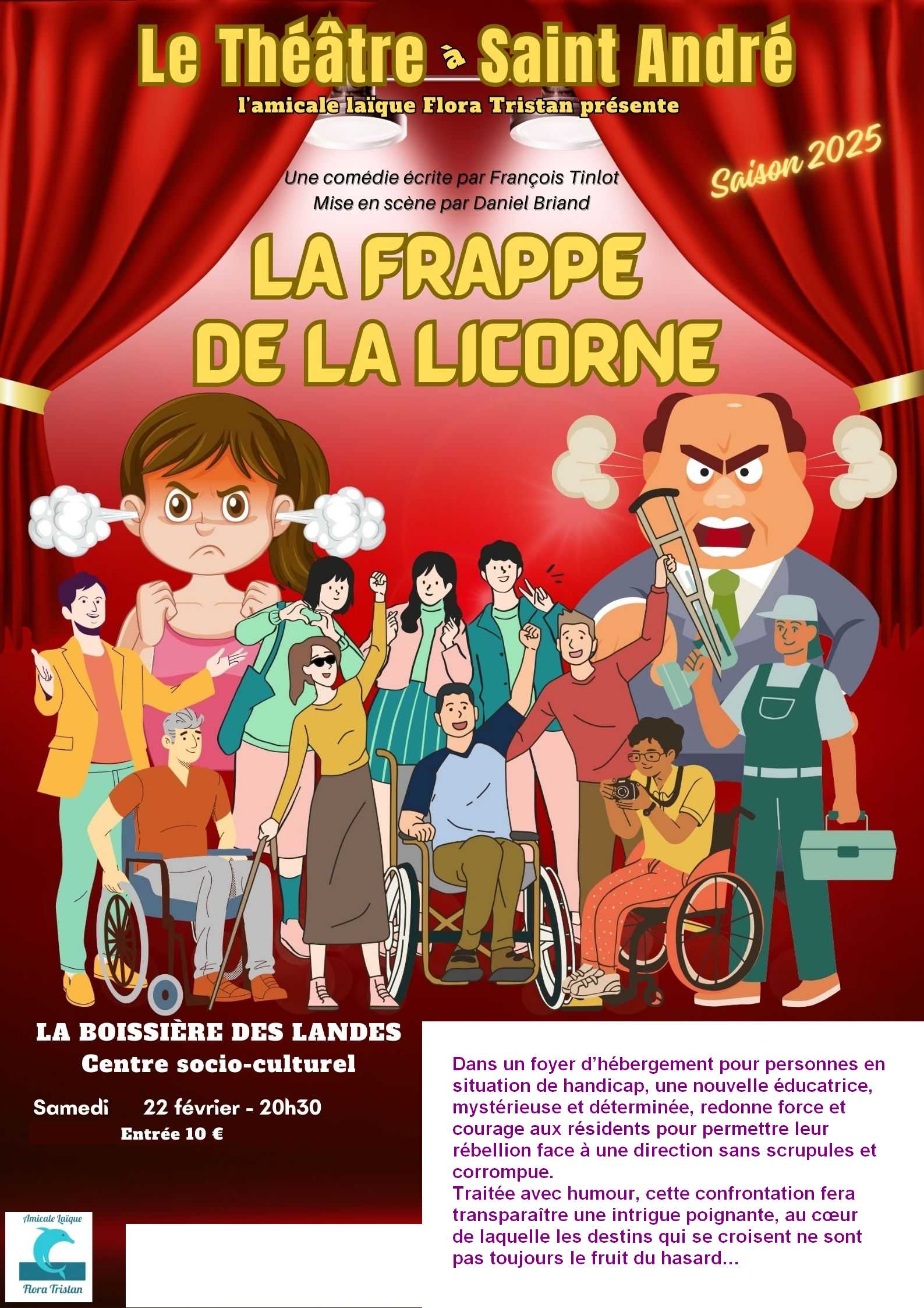 Thtre "La frappe de la Licorne" avec la Troupe Amicale Flora Tristan,  La Boissire-des-Landes (Vende)