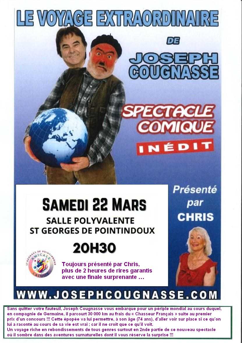 Spectacle avec Joseph Cougnasse  Le Voyage extraordinaire de Joseph  (Vende)